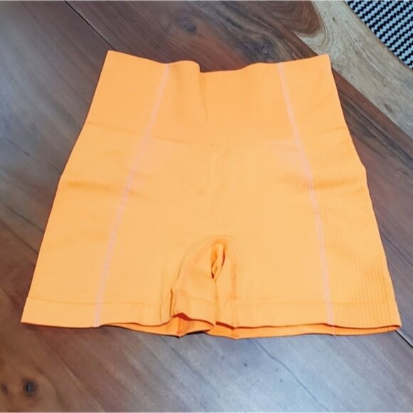 Neon orange tummy support Nylon bike shorts- Small​ - Picture 1 of 11